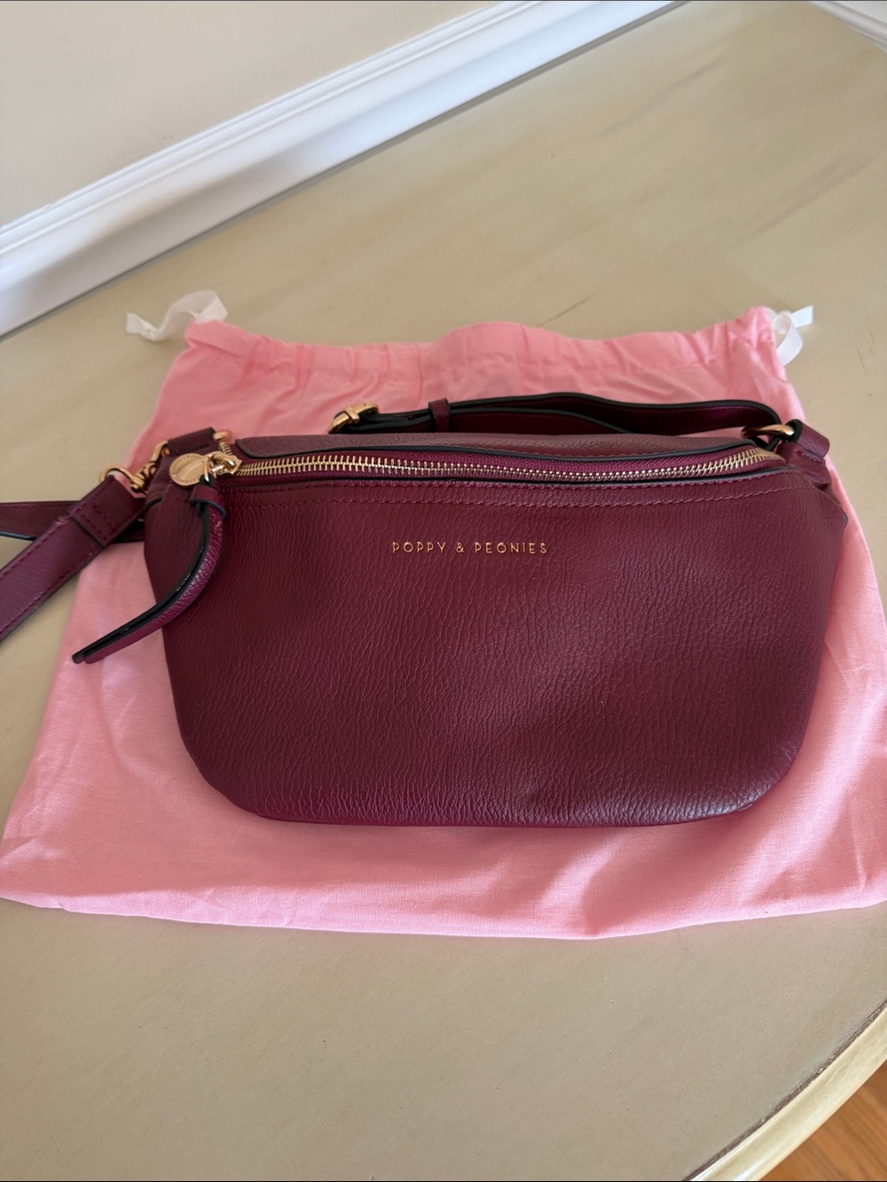 Poppy & Peonies Berry Red Vegan Leather Sidekick bag